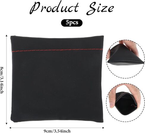5Pcs PU Leather Headphone Storage Earphone Pouch Bag Universal Spring Bag Closure Soft Elastic Spring Pouch Portable Mini Storage Box for Storing Earphones Coins Keys USB Flash Drives Jewellery in Saudi Arabia