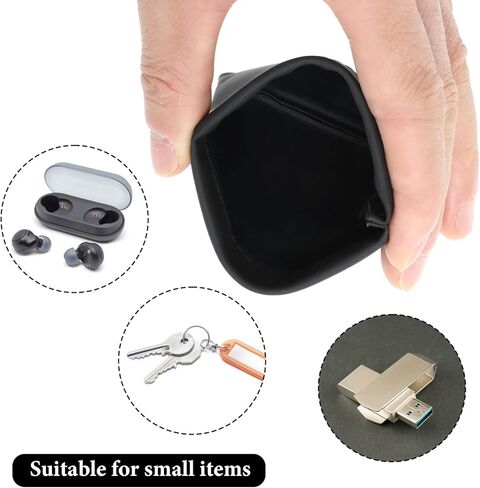 5Pcs PU Leather Headphone Storage Earphone Pouch Bag Universal Spring Bag Closure Soft Elastic Spring Pouch Portable Mini Storage Box for Storing Earphones Coins Keys USB Flash Drives Jewellery in Saudi Arabia