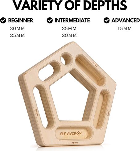 SURVIVOR The Hexboard+ Hangboard and Warm Up Block - Rock Climbing Training Board - Improves Finger, Hand, and Forearm Strength in Saudi Arabia