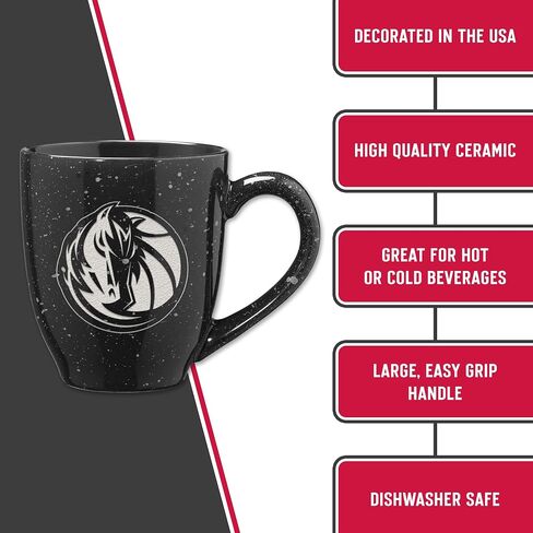 Rico Industries NBA Basketball Miami Heat Alternate 16 oz Team Color Laser Engraved Speckled Ceramic Coffee Mug in Saudi Arabia