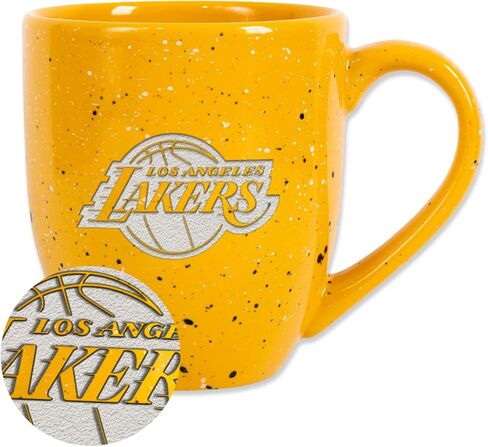 Rico Industries NBA Basketball Miami Heat Alternate 16 oz Team Color Laser Engraved Speckled Ceramic Coffee Mug in Saudi Arabia