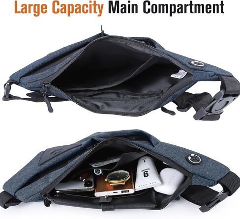 MAYMOONER Anti Theft Crossbody Bag Sling Chest Bags for Women Men Shoulder Bag Anti-theft Design for Travel Sport Work Blue in Kuwait