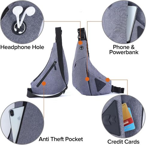 MAYMOONER Anti Theft Crossbody Bag Sling Chest Bags for Women Men Shoulder Bag Anti-theft Design for Travel Sport Work Blue in Kuwait