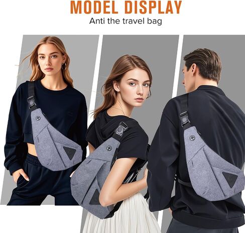 MAYMOONER Anti Theft Crossbody Bag Sling Chest Bags for Women Men Shoulder Bag Anti-theft Design for Travel Sport Work Blue in Kuwait