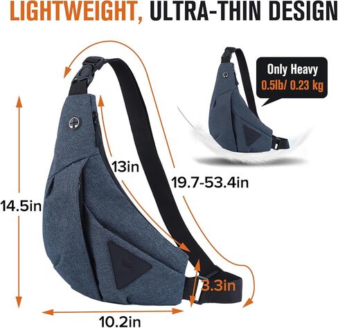 MAYMOONER Anti Theft Crossbody Bag Sling Chest Bags for Women Men Shoulder Bag Anti-theft Design for Travel Sport Work Blue in Kuwait