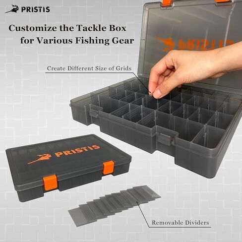 2pcs 3600 Fishing Tackle Trays, Plastic Storage Organizer Box with Removable Dividers, High Strength Fishing Lures & Baits Storage, Portable Hardware Tool Box, Adjustable Spare Accessory Box in Kuwait