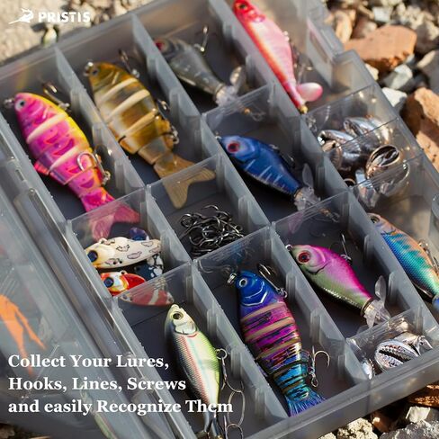 2pcs 3600 Fishing Tackle Trays, Plastic Storage Organizer Box with Removable Dividers, High Strength Fishing Lures & Baits Storage, Portable Hardware Tool Box, Adjustable Spare Accessory Box in Kuwait