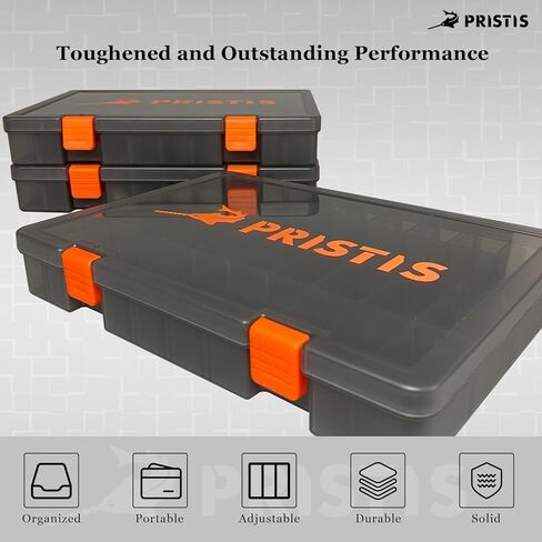 2pcs 3600 Fishing Tackle Trays, Plastic Storage Organizer Box with Removable Dividers, High Strength Fishing Lures & Baits Storage, Portable Hardware Tool Box, Adjustable Spare Accessory Box in Kuwait