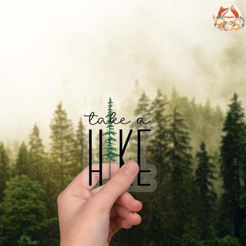 (3Pcs) Take A Hike Clear Sticker Nature Adventure Hiking Decal Waterproof Vinyl Stickers Adult for Laptop Kindle Car Water Bottle Mug Phone Notebook Musical Instrument - Size 3"x2.4" in Kuwait