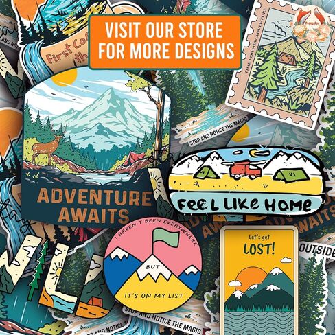 (3Pcs) Take A Hike Clear Sticker Nature Adventure Hiking Decal Waterproof Vinyl Stickers Adult for Laptop Kindle Car Water Bottle Mug Phone Notebook Musical Instrument - Size 3"x2.4" in Kuwait