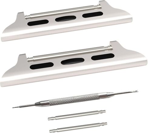 Watch Band Connector Spring Bar Watch Strap Connector Adapter Stainless Steel Watch Band Adapter Replaceable Metal Connection Adapter with Replacement Tool for Apple Watch Band (16-26mm), Apple Watch Band Connector for iWatch Series 9-1 SE Ultra (38-49mm) in Saudi Arabia