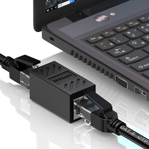 محول مقسم من 1 إلى 2 منفذ T، 6 قطع وصلة شبكة محول إيثرنت لـ Cat7 Cat6 Cat5e Cat5 مجموعة مشاركة كابل إيثرنت لجهاز التوجيه TV Box Camera PC Lapop (أسود) in Saudi Arabia