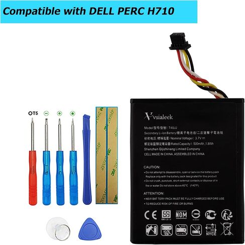بطارية بديلة T40JJ متوافقة مع DELL PERC H710 PERC H810 PowerEdge M620 R820 R320 R520 R620 70K80 مع أدوات 450 مللي أمبير 3.6 فولت in Saudi Arabia