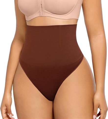 SHAPELLX Womens Underwear Tummy Control Shapewear Thong Panties Seamless Shapewear Waist Slimming Girdle (Black,XS/S) in Saudi Arabia