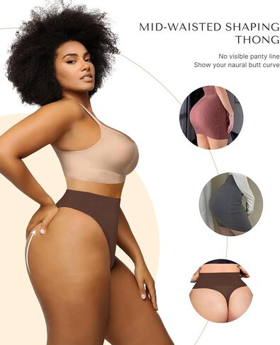 SHAPELLX Womens Underwear Tummy Control Shapewear Thong Panties Seamless Shapewear Waist Slimming Girdle (Black,XS/S) in Saudi Arabia