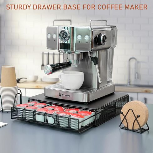 CODOGOY K حامل أكواب القهوة بار ملحق منظم محطة القهوة، 2 في 1 درج القهوة وحامل أكياس الشاي in Kuwait