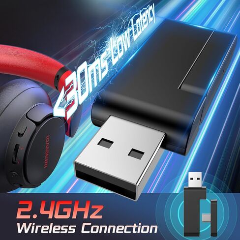 Wireless Gaming Headset for PS5 PS4 PC, 55 Hr Battery Bluetooth 5.3 Gaming Headphones with Microphone, 2.4G Gamer Headset Wireless for PS5 Switch PC in Saudi Arabia