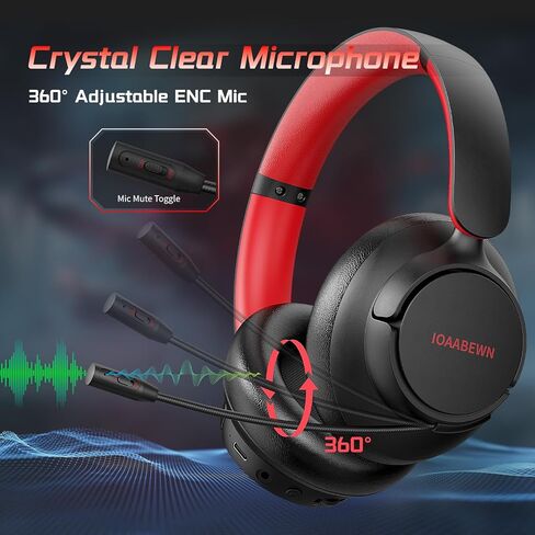 Wireless Gaming Headset for PS5 PS4 PC, 55 Hr Battery Bluetooth 5.3 Gaming Headphones with Microphone, 2.4G Gamer Headset Wireless for PS5 Switch PC in Saudi Arabia