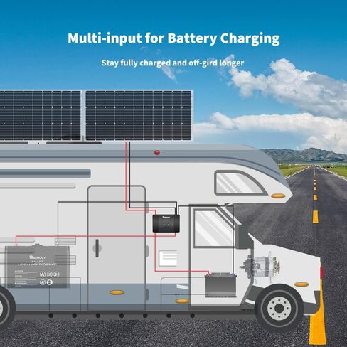 Renogy 50 Amp MPPT Charge Controller 12V MPPT Solar Charge Controller, Capable for Solar Panel and Alternator Power Input, with DC to DC Battery Charger Function, for Gel, AGM, and Lithium Batteries in Saudi Arabia
