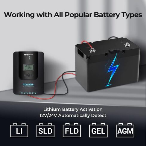 Renogy 50 Amp MPPT Charge Controller 12V MPPT Solar Charge Controller, Capable for Solar Panel and Alternator Power Input, with DC to DC Battery Charger Function, for Gel, AGM, and Lithium Batteries in Saudi Arabia