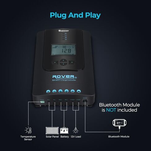 Renogy 50 Amp MPPT Charge Controller 12V MPPT Solar Charge Controller, Capable for Solar Panel and Alternator Power Input, with DC to DC Battery Charger Function, for Gel, AGM, and Lithium Batteries in Saudi Arabia