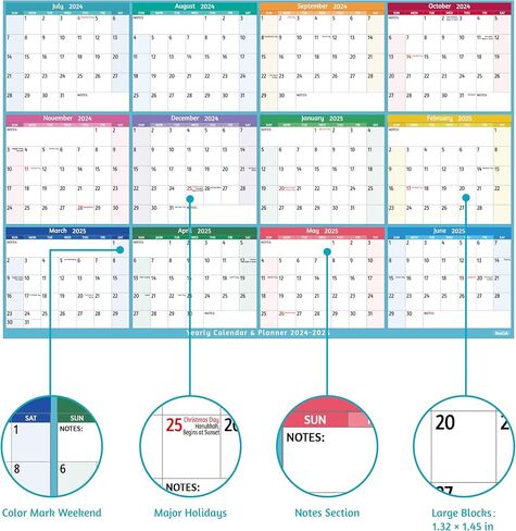 2025 Dry Erase Calendar – Large Yearly Wall calendar 2025, 38.2'' x 25.2'', 2-Side Reversible Calendar 2025, Vertical/Horizontal, Jan 2025 – Dec 2025, 2025 Wall Calendar with Notes, Stickers - Grey in Saudi Arabia