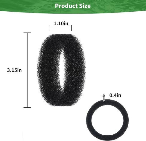 10 Pack Cat Fountain Sponge Pet Water Round Filter Foam for Cat Drink Fountain Filter Sponge Replacement for 2.5 L/84 oz 2.2 L/ 74 oz Compatible with SMA-800 Water Pump (Black, 10 sponges) in Saudi Arabia