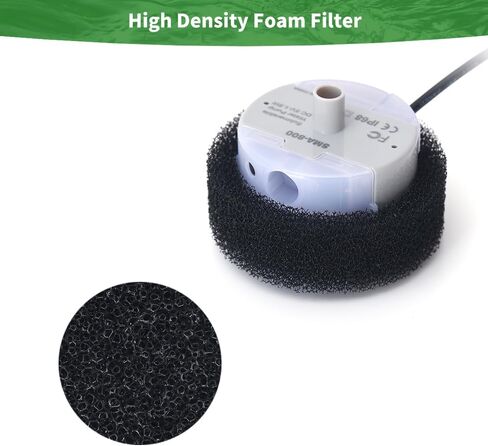 10 Pack Cat Fountain Sponge Pet Water Round Filter Foam for Cat Drink Fountain Filter Sponge Replacement for 2.5 L/84 oz 2.2 L/ 74 oz Compatible with SMA-800 Water Pump (Black, 10 sponges) in Saudi Arabia