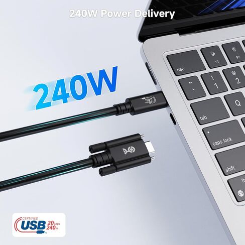 مسائل الكابل [معتمد من USB-IF] كابل USB4 بسرعة 20 جيجابت في الثانية مع قفل لولبي جانبي بطول 6.6 قدم، وكابل USB C مع قفل لولبي/كابل قفل USB C، يدعم فيديو 8K، شحن 240 وات، متوافق مع Thunderbolt 4 in Saudi Arabia