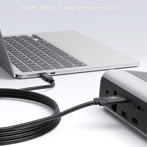 مسائل الكابل [معتمد من USB-IF] كابل USB4 بسرعة 20 جيجابت في الثانية مع قفل لولبي جانبي بطول 6.6 قدم، وكابل USB C مع قفل لولبي/كابل قفل USB C، يدعم فيديو 8K، شحن 240 وات، متوافق مع Thunderbolt 4 in Saudi Arabia