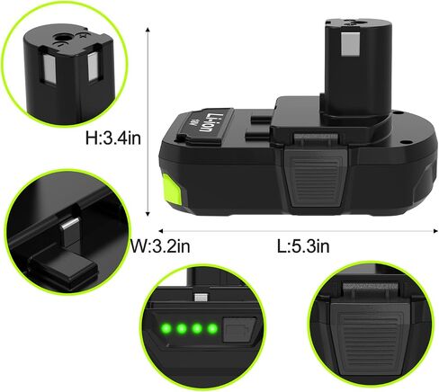 18V 3.0Ah Replacement for Ryobi 18V Battery and Charger Compatible with Ryobi Lithium Batteries Cordless Power Tools in Saudi Arabia