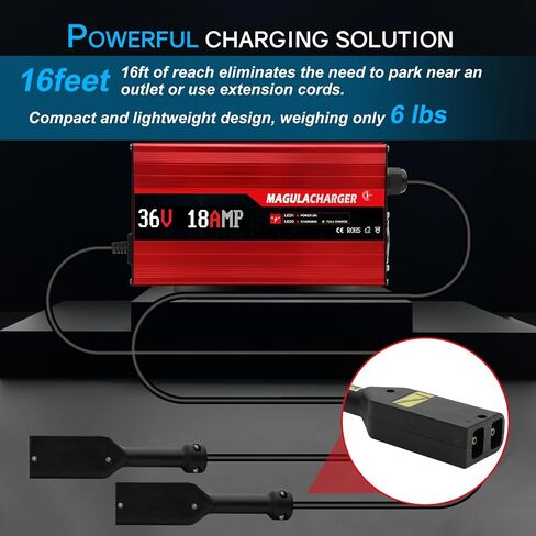 36V 18A Golf Cart Battery Charger for EZGO-D Style Plug, with LCD Screen and Grip 36V Trickle Charger for EZ-go TXT, 900W Replace PowerWise Golf Charger, Smart Charger for Lead Acid/AGM/Gel Batteries in Saudi Arabia
