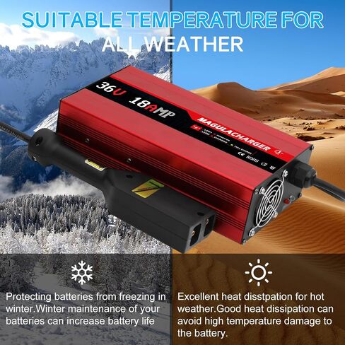 36V 18A Golf Cart Battery Charger for EZGO-D Style Plug, with LCD Screen and Grip 36V Trickle Charger for EZ-go TXT, 900W Replace PowerWise Golf Charger, Smart Charger for Lead Acid/AGM/Gel Batteries in Saudi Arabia