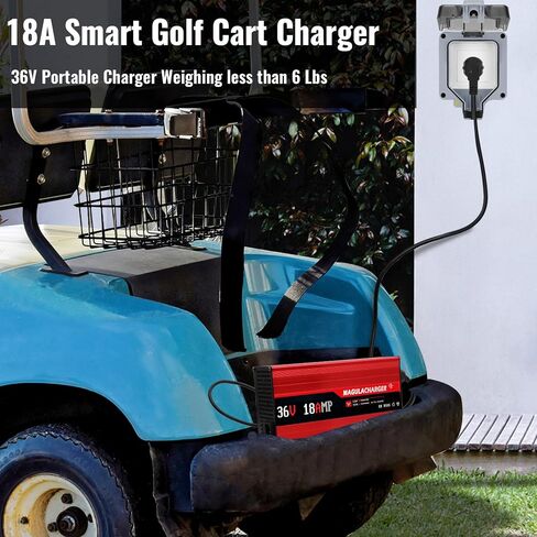 36V 18A Golf Cart Battery Charger for EZGO-D Style Plug, with LCD Screen and Grip 36V Trickle Charger for EZ-go TXT, 900W Replace PowerWise Golf Charger, Smart Charger for Lead Acid/AGM/Gel Batteries in Saudi Arabia