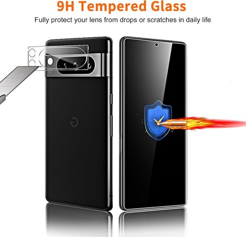 2+2 Pack Google Pixel 8 Pro Privacy Tempered Glass Screen Protector + Camera Lens Film [9H Hardness][3D Curved] for Google Pixel 8 Pro Glass Screen Protector[Does not support fingerprints] in Saudi Arabia