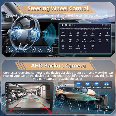 Podofo [2+64G] راديو ستيريو للسيارة لسيارة Jeep Grand Cherokee WK 2008-2013 مع CarPlay Android Auto 9 بوصة تعمل باللمس وصوت بلوتوث مع نظام تحديد المواقع العالمي (GPS) ومرآة وصلة WiFi RDS Hi-Fi وكاميرا احتياطية وميكروفون in Saudi Arabia