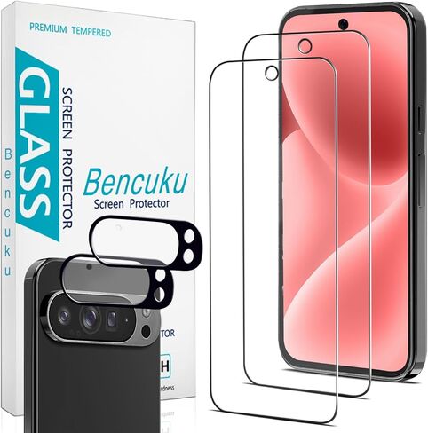 (2+2 حزمة) واقي شاشة مصمم لهاتف Google Pixel 9 Pro XL مع عدسة كاميرا من الزجاج المقسى، مضاد للخدش، مناسب للحافظة in Kuwait