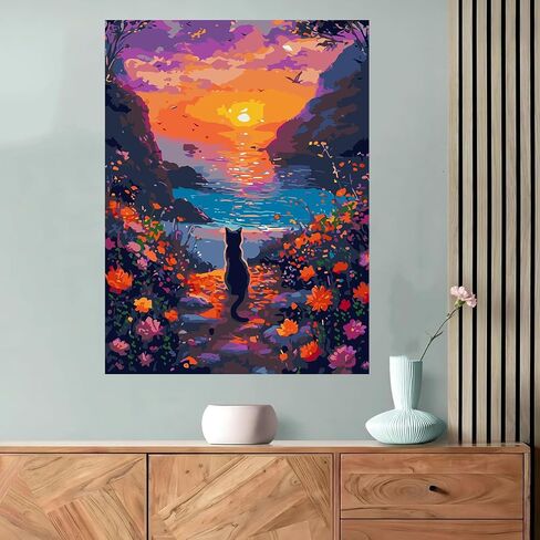 Ekuxom Paint by Numbers Kit for Adults Flowers, Paint by Numbers Flowers, Flower Paint by Numbers for Adults, Adults' Paint-by-Number Kits Acrylic Paint Canvas 16x20 Inch（Without Frame） in Saudi Arabia