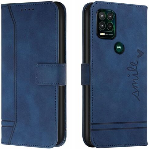 Wallet Case for Moto G Stylus 5G, Moto G Stylus 5G Case with Card Holder Leather Flip Case with Kickstand Magnetic Full Protection Compatible with Motorola Moto G Stylus 5G Smile Blue in Kuwait