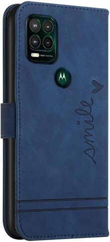 Wallet Case for Moto G Stylus 5G, Moto G Stylus 5G Case with Card Holder Leather Flip Case with Kickstand Magnetic Full Protection Compatible with Motorola Moto G Stylus 5G Smile Blue in Kuwait