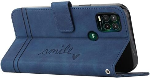 Wallet Case for Moto G Stylus 5G, Moto G Stylus 5G Case with Card Holder Leather Flip Case with Kickstand Magnetic Full Protection Compatible with Motorola Moto G Stylus 5G Smile Blue in Kuwait