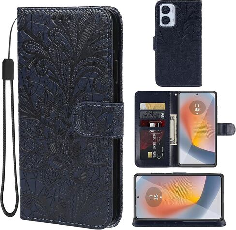 Case for Moto Edge 50 Fusion Case, Motorola Edge 50 Fusion Wallet Case, Lace Flower PU Leather Flip Credit Card Holder Phone Cover for Motorola Edge 50 Fusion 5G Gray in Saudi Arabia