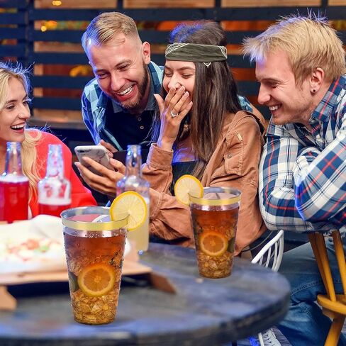 YOUTHSHIP 100 قطعة 16 أوقية أكواب بلاستيكية للاستعمال مرة واحدة أكواب أنيقة بحواف ذهبية وأكواب زفاف وأكواب حفلات أعياد الميلاد وأكواب استحمام للأطفال in Saudi Arabia