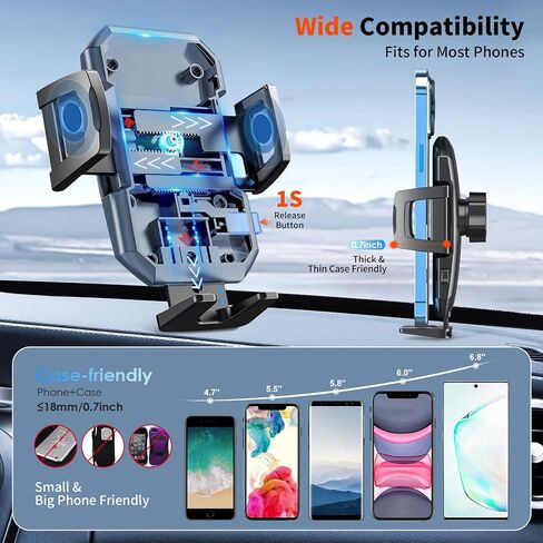 Car Phone Holder Mount, Strongest Suction Cell Phone Car Mount for Dashboard&Windshield&Vent Car Mount for iPhone and Android Phone in Saudi Arabia