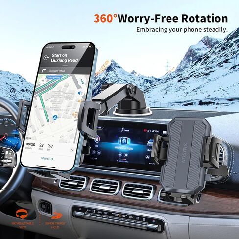 Car Phone Holder Mount, Strongest Suction Cell Phone Car Mount for Dashboard&Windshield&Vent Car Mount for iPhone and Android Phone in Saudi Arabia