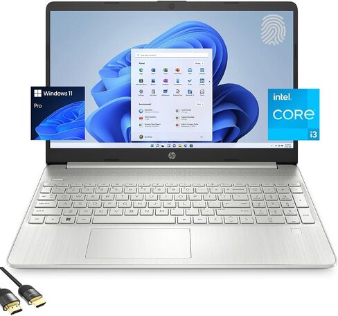 كمبيوتر محمول HP 15 للأعمال والطلاب، شاشة 15.6 بوصة FHD Micro-Edge، Intel Core i3-1215U حتى 4.40 جيجا هرتز، ذاكرة الوصول العشوائي 16 جيجابايت، 1 تيرابايت NVMe SSD، كاميرا ويب 720 بكسل، Numpad، USB-C، Wi-Fi، قارئ FP، PDG اتش دي ام اي، ويندوز 11 برو in Saudi Arabia