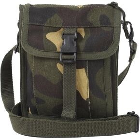 Rothco Heavyweight Canvas Travel Portfolio Bag – Crossbody Shoulder Bag – Heavy-Duty Cotton Canvas - Woodland Camo