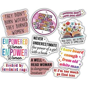 (10pcs) Feminist Stickers for Women Feminism Feminist Gifts Women Empowerment Stickers Funny Gifts Multiple Different Design, Waterproof, UV- Resistant, Suitable for Tumbler, Laptop, Car, Truck