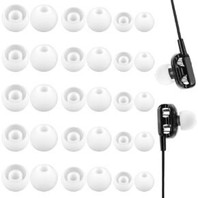 15 Pairs Silicone Ear Tips Replacement Earbuds, Soft Silicone Earbuds EarbudsIn-Ear Earphone Earbuds, Replacement Earbuds with Noise Reduction Hole, Fits Most in-Ear Earphone Earbuds