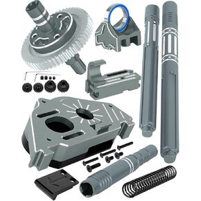 RC Center Driveshafts &Support &Transmission Gearbox &0.8 Mod 58T Slipper Clutch w/Shaft &20T 21T Pinions Upgrades Part for 1/10 Big Rock Granite Senton 3S &550,1/8 Typhon 3S &550,Red